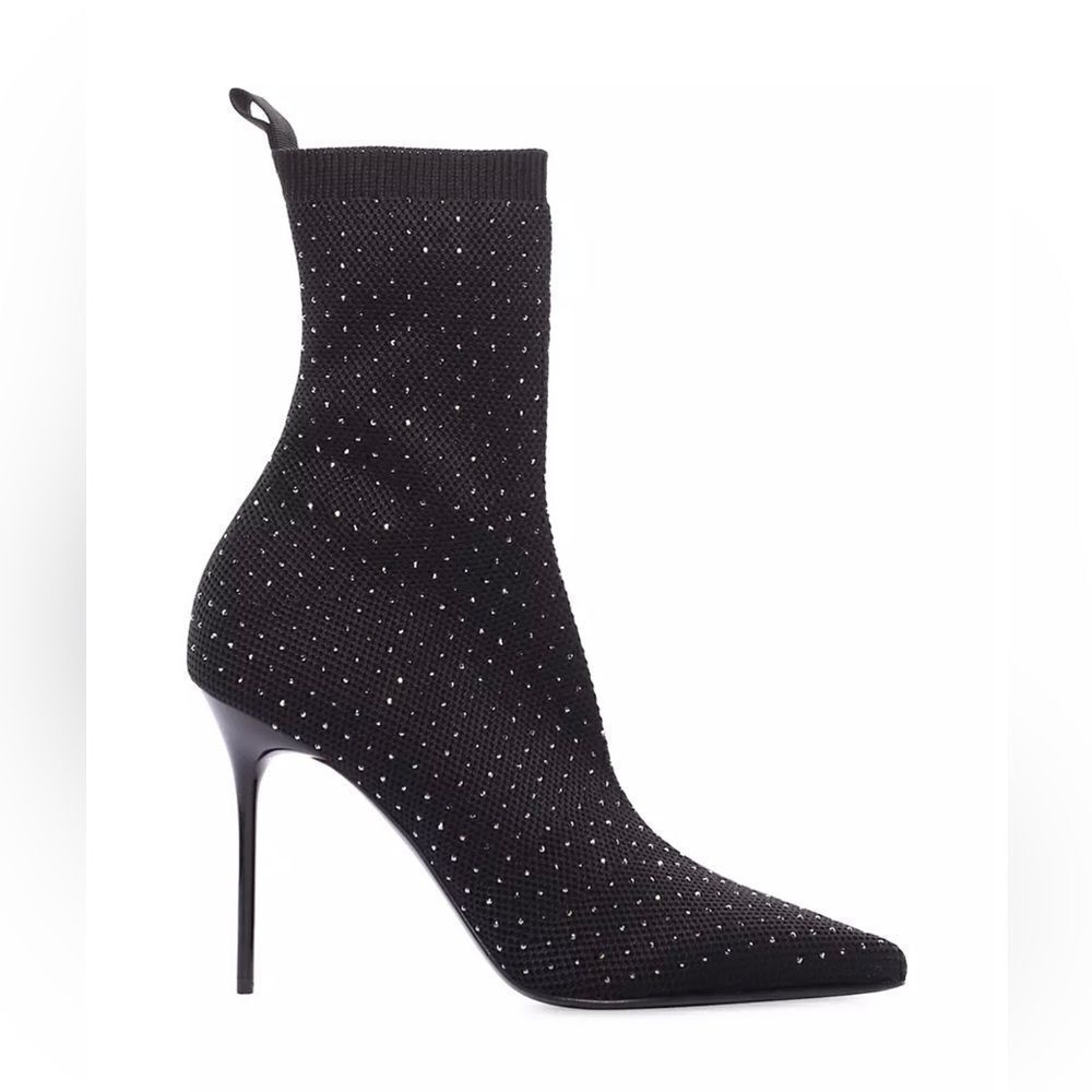Balmain Skye Knit Crystal Ankle Boots size 40